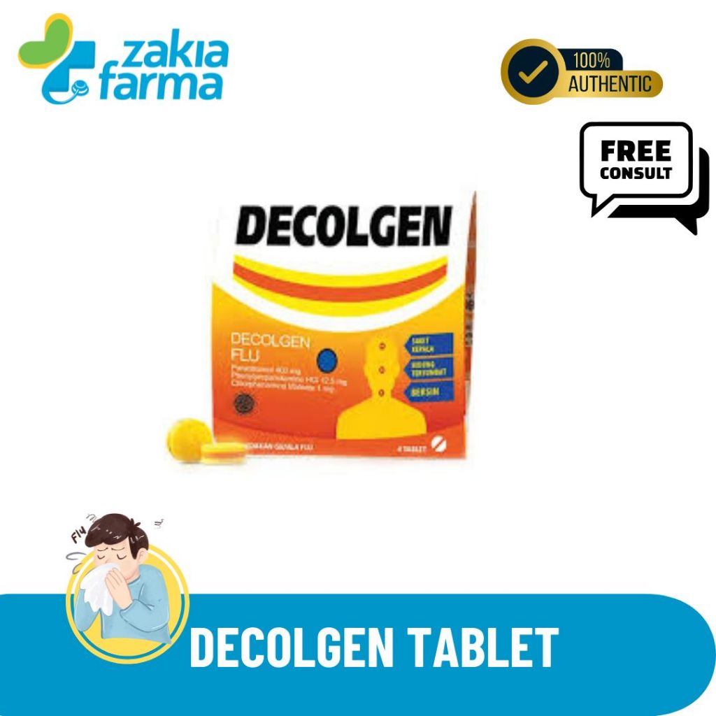 Jual DECOLGEN TABLET MENGATASI FLU PILEK 1 STRIP 4 TABLET | Shopee ...