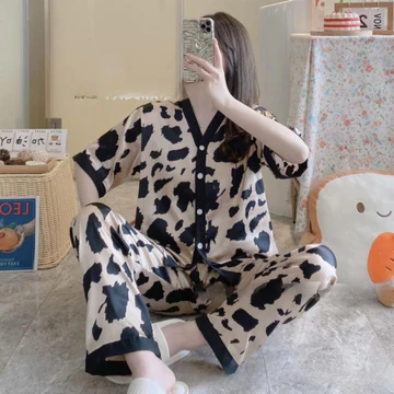 YapLie VLECA01 Baju Tidur Piyama Satin Premium Bahan Lembut Halus Cantik Cocok Seharian