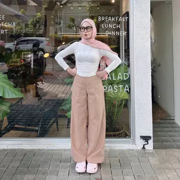 City Pants Celana Panjang Wanita Kantor Kerja Kuliah Tidur Santai Motif Garis Kulot Pinstripe