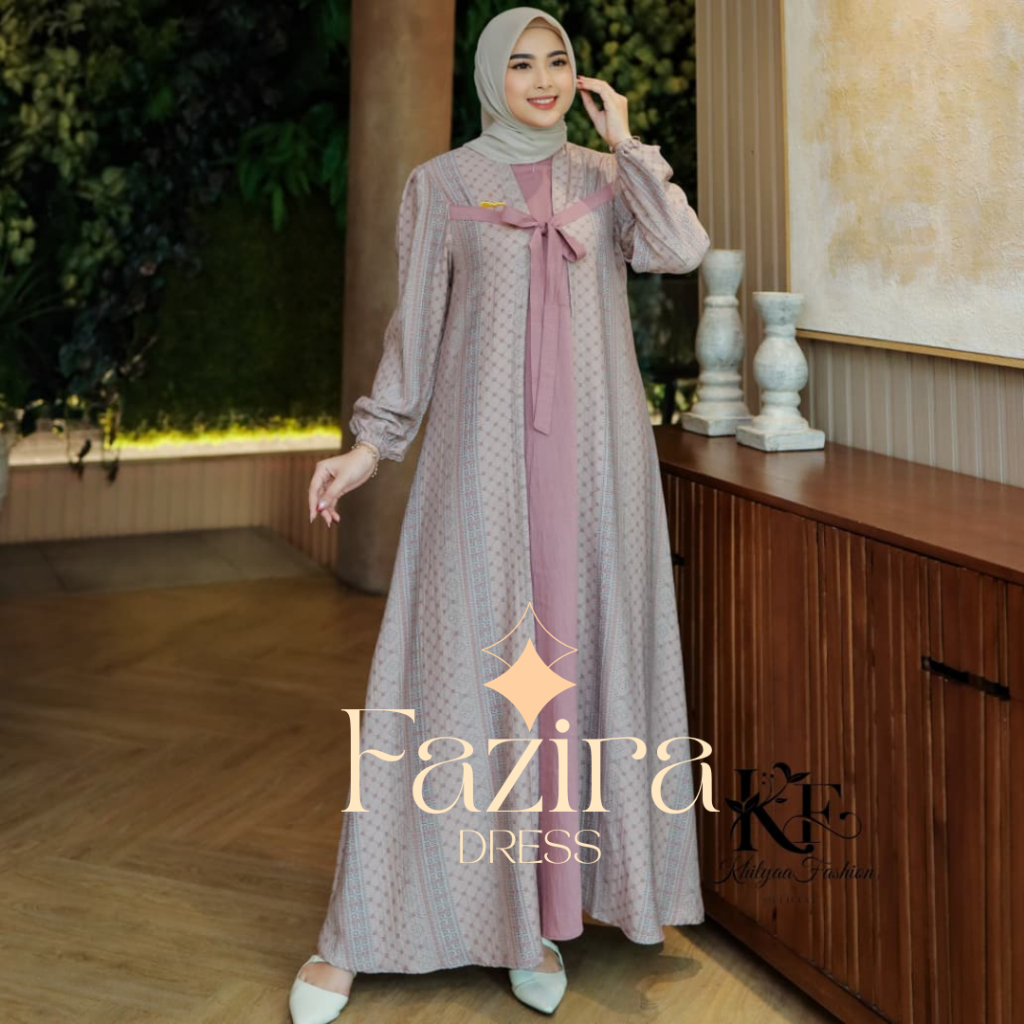 KF-FAZIRA DRESS Gamis Wanita Muslimah Simple Elegant Lebaran Terbaru 2026