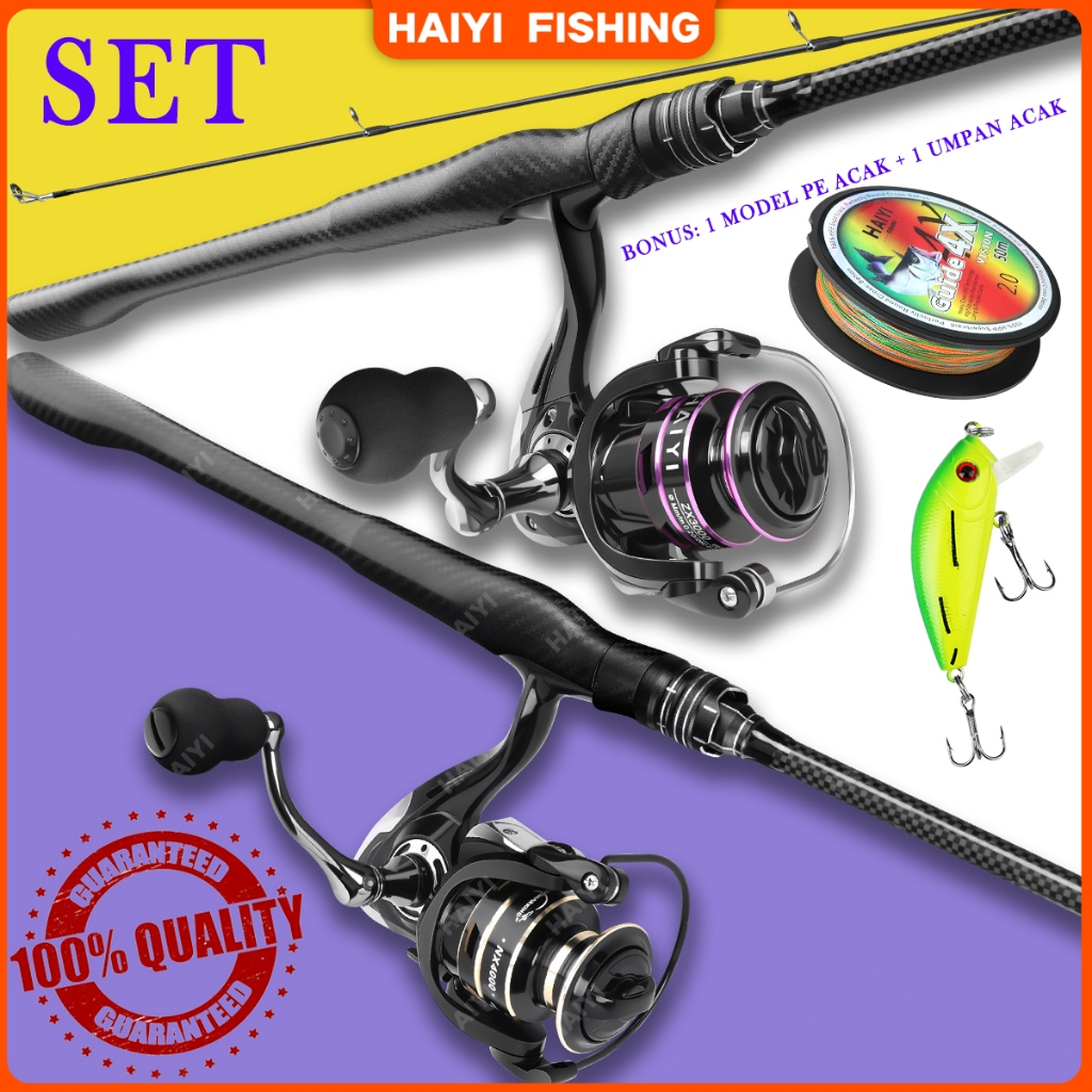 Jual HAIYI FISHING SET PANCING Paket Pancing Tahan Lama Reel Pancing ...