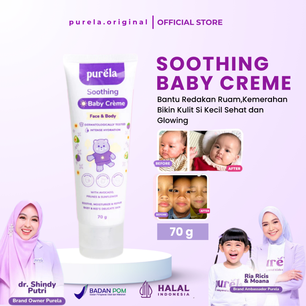 Jual PURELA Soothing Baby Crème 70 - Krim Penghilang Ruam Dan Biang ...