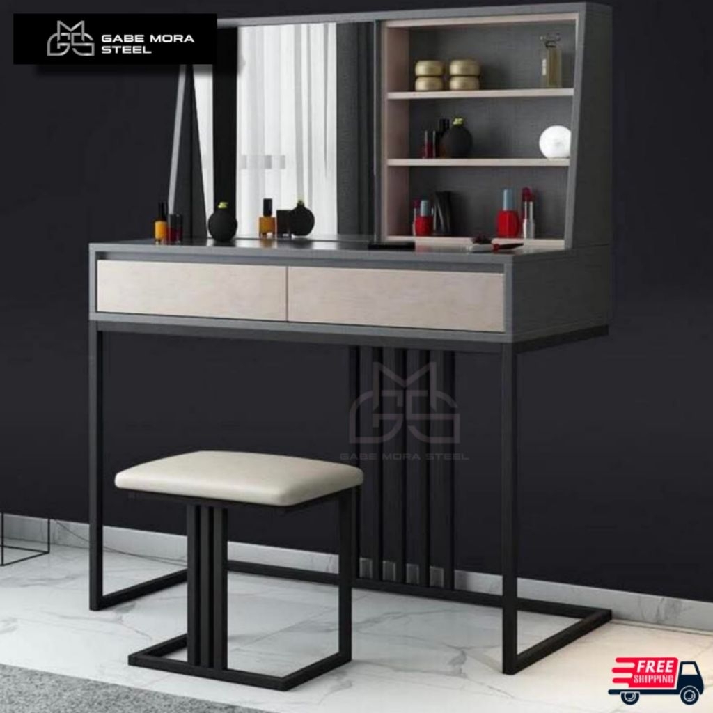 Jual Meja Rias Industrial Modern Minimalis - Kaca Geser, Rak ...