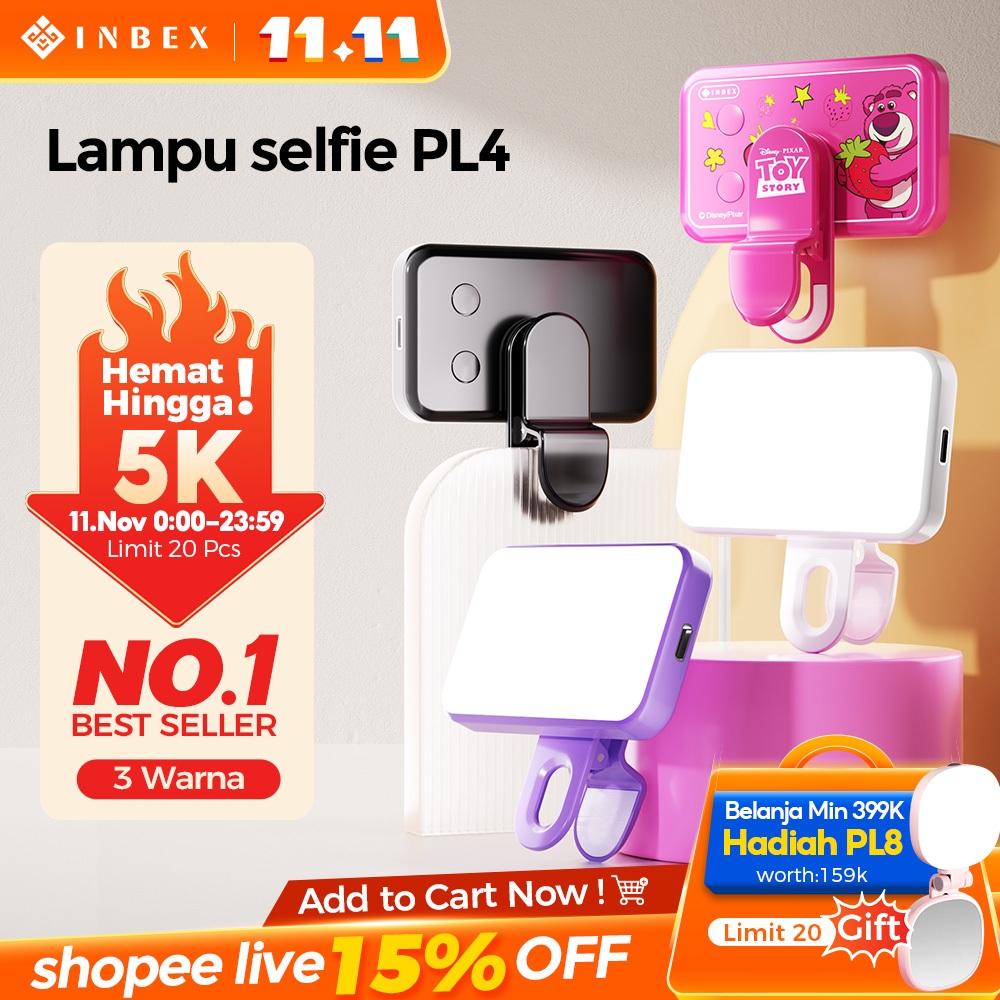 Jual [ PRO] INBEX PL4 MINI Lighting konten kecerahan 3000Lux 3 Warna ...