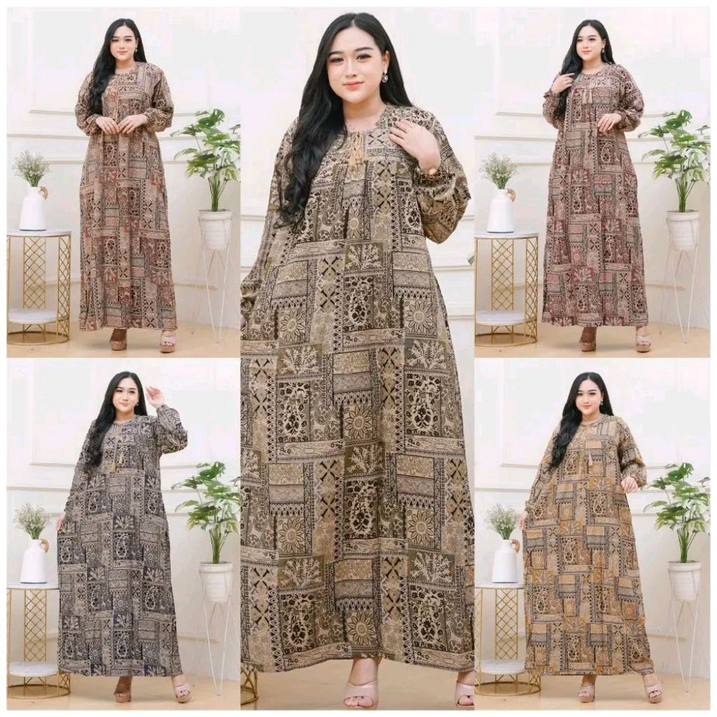 GAMIS ETNIC MOTIF SEKAR JAGAT LD 120 PB 135 CM //GAMIS TERBARU BAHAN RAYON PREMIUM//BUSUI FRENDLY