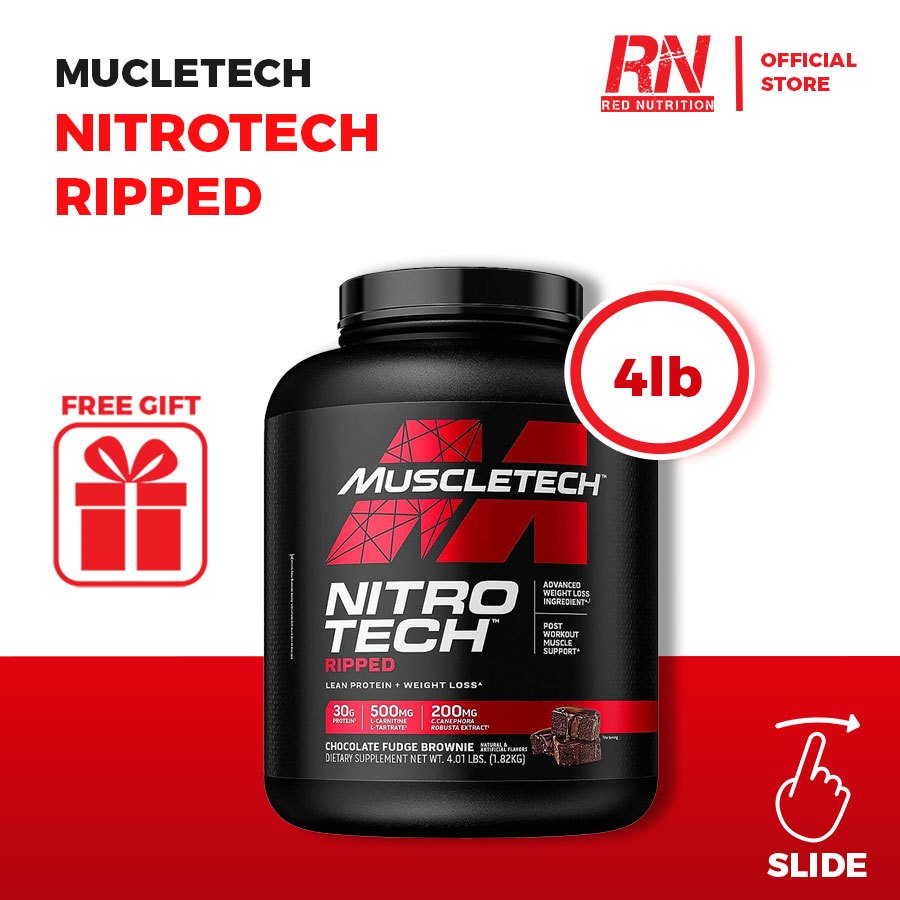 Jual [RED NUTRITION] MUSCLETECH NITROTECH WHEY PROTEIN RIPPED NITROTECH ...
