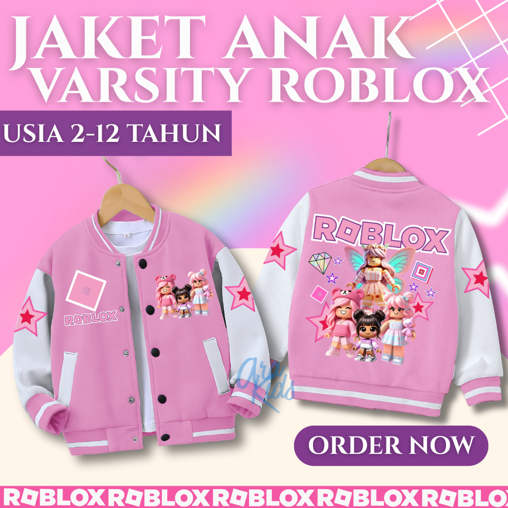 Jual ROBLOX JAKET VARSITY BASEBALL ANAK PEREMPUAN USIA 2 - 12 TAHUN ...