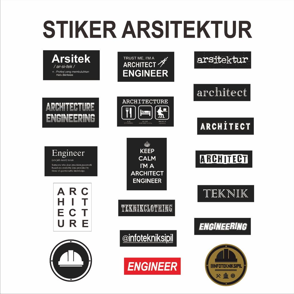 Jual Paket Stiker Arsitektur Architect Architecture Arsitek | Shopee ...