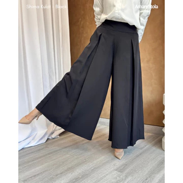 Amarestola Shima Kulot Celana Kulot Wanita Kantor Kasual Lebar Panjang Navy Black Off White