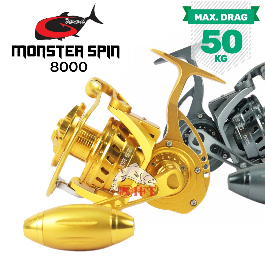 Jual Reel G-TECH MONSTER SPIN 4000 6000 8000 50kg [2025] SaltWater ...