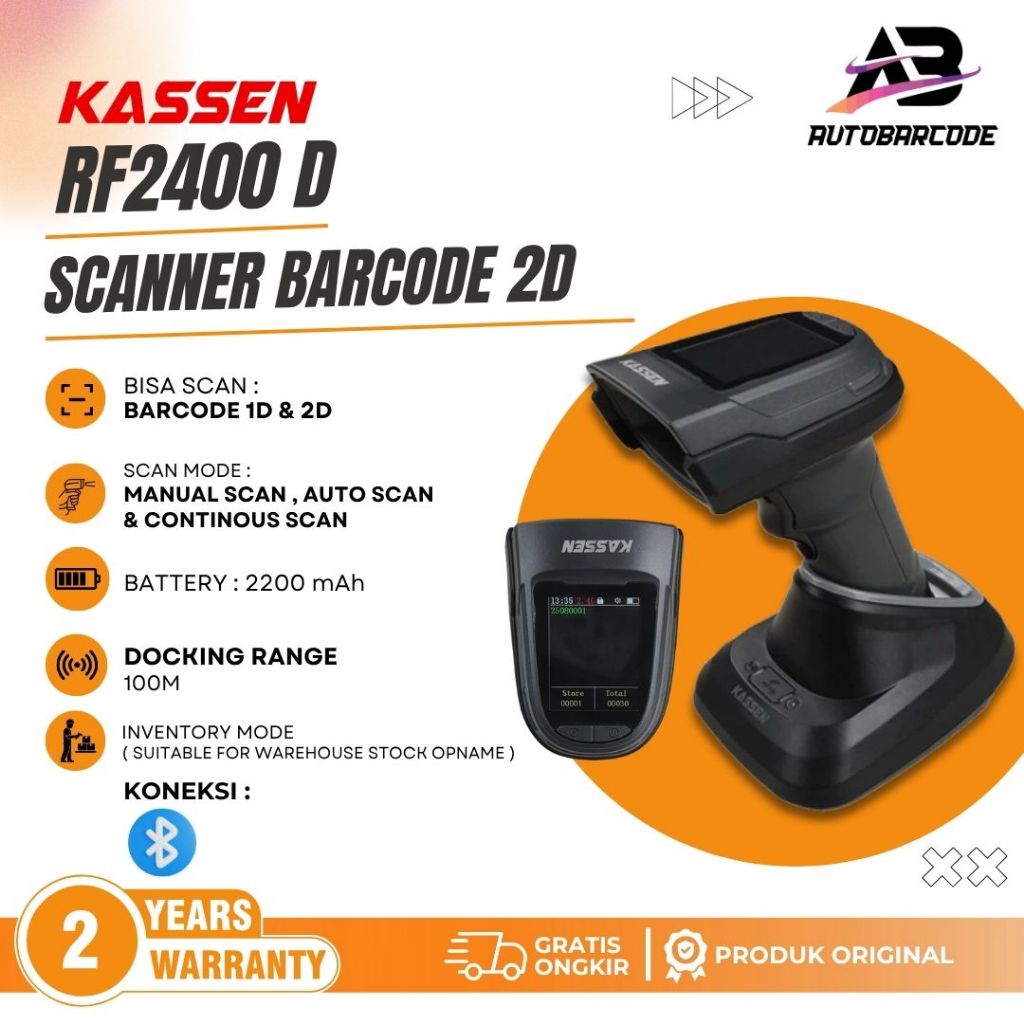 Jual Terbaru Kassen RF2400D Scanner 2D 1D Wireless Autoscan Auto Scan ...