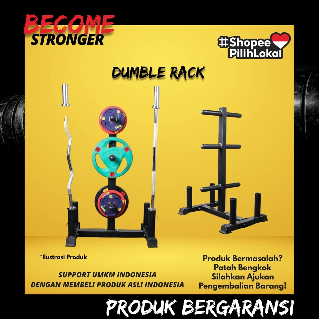 Jual Rak Plate & Barbel Olympic Gym – Plate Tree Barbell Rack 77×58× ...