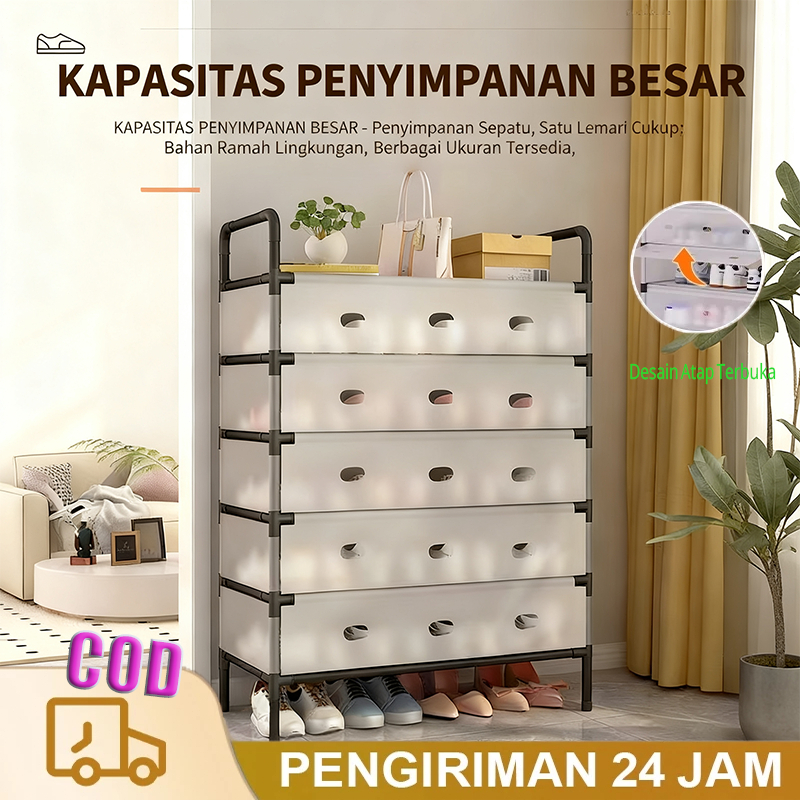 Jual COD Rak Sepatu Susun Tertutup Rak Sepatu Sederhana 3/4/5/6/7 Lapis ...