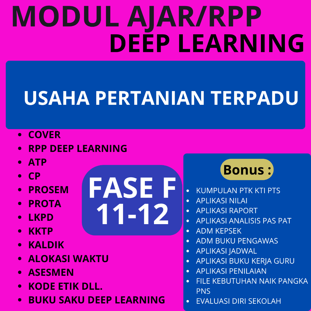 Jual RPP Deep Learning Usaha Pertanian Terpadu Fase F - RPP DEEP ...