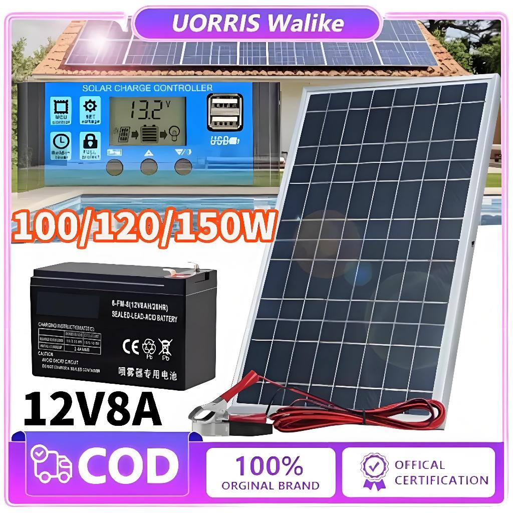 Jual Panel Surya 100W Panel Surya Solar Charge Controller LED Display ...