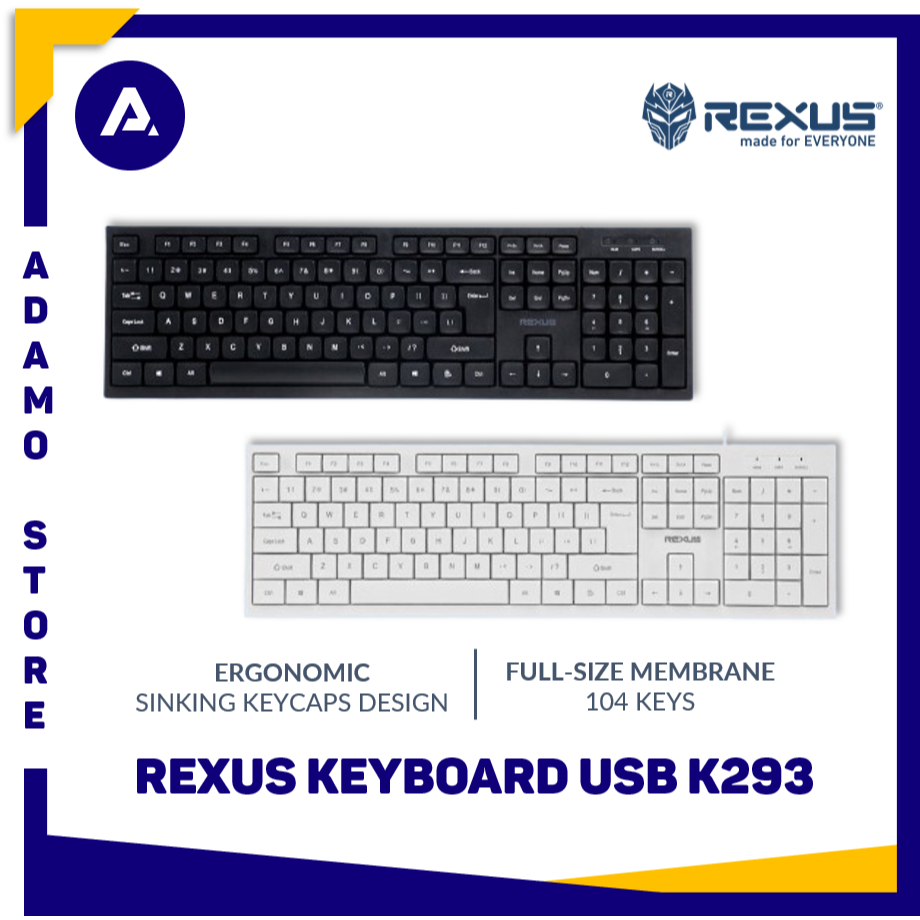 Jual Keyboard USB Rexus K293 Office Wired Full Size Keyboard | Shopee ...