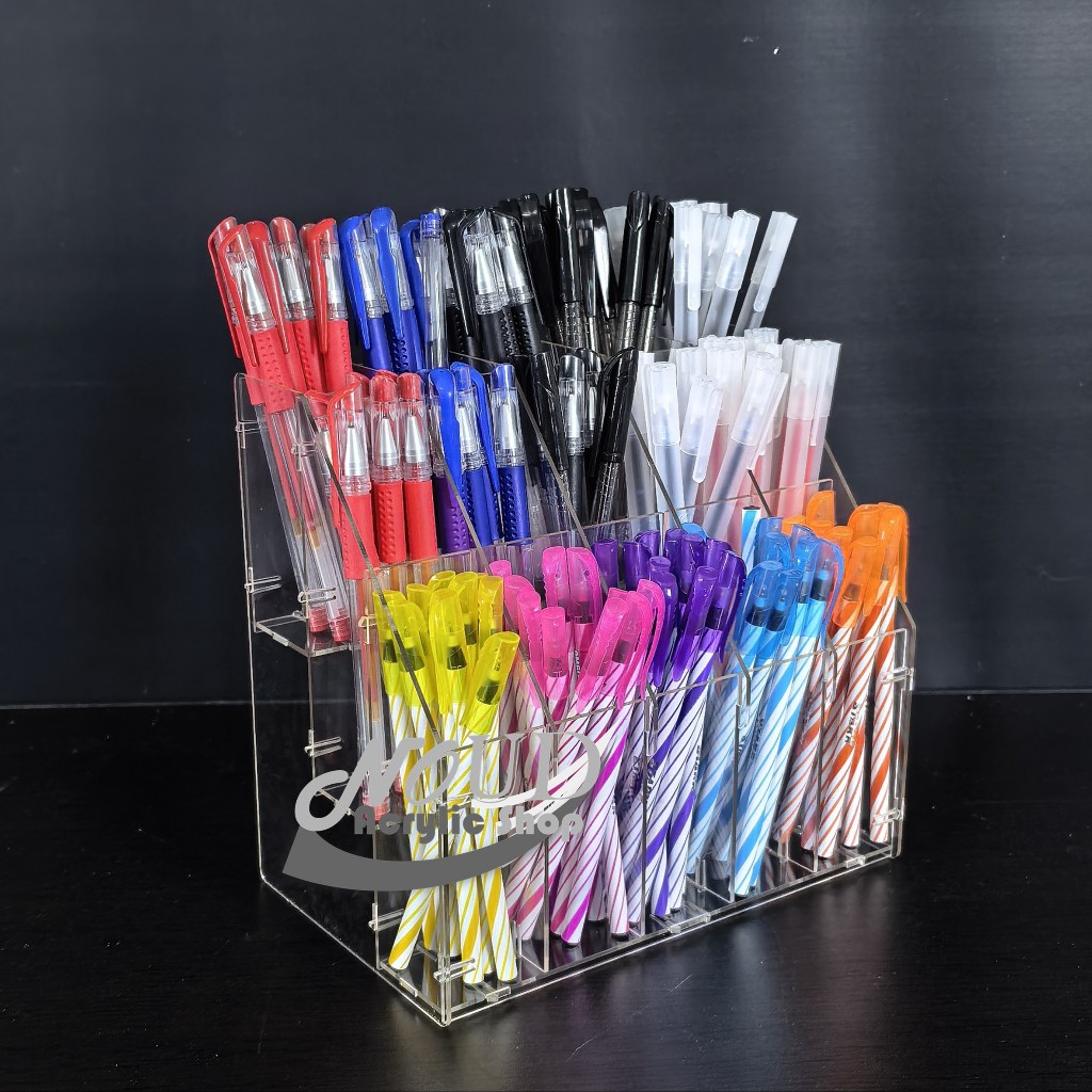 Jual Rak Bolpoin / Tempat Pulpen Akrilik Transparan 2 , 3 Susun ...