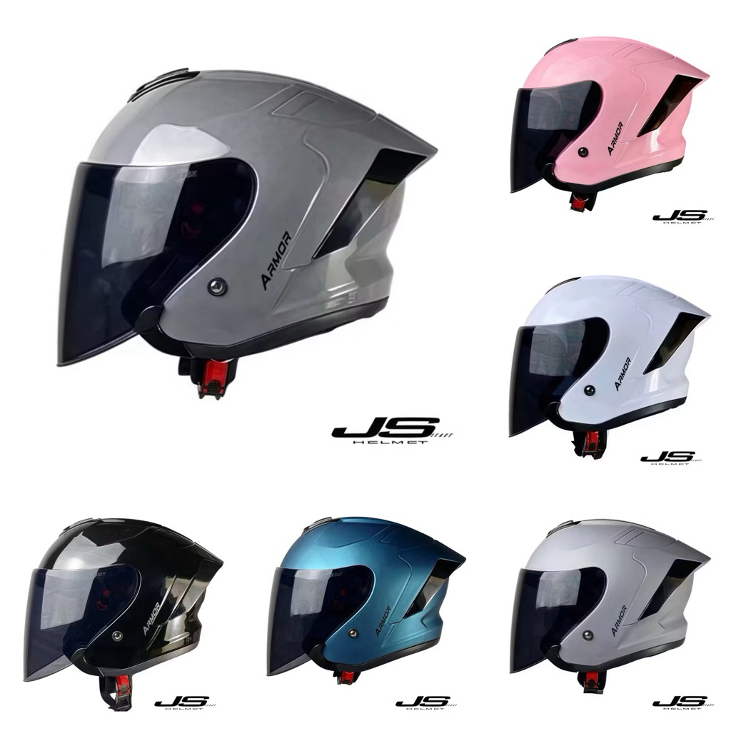 Jual Helm JS Armor Solid Black Doft & Helm Sev Motif Leopard Half Face ...