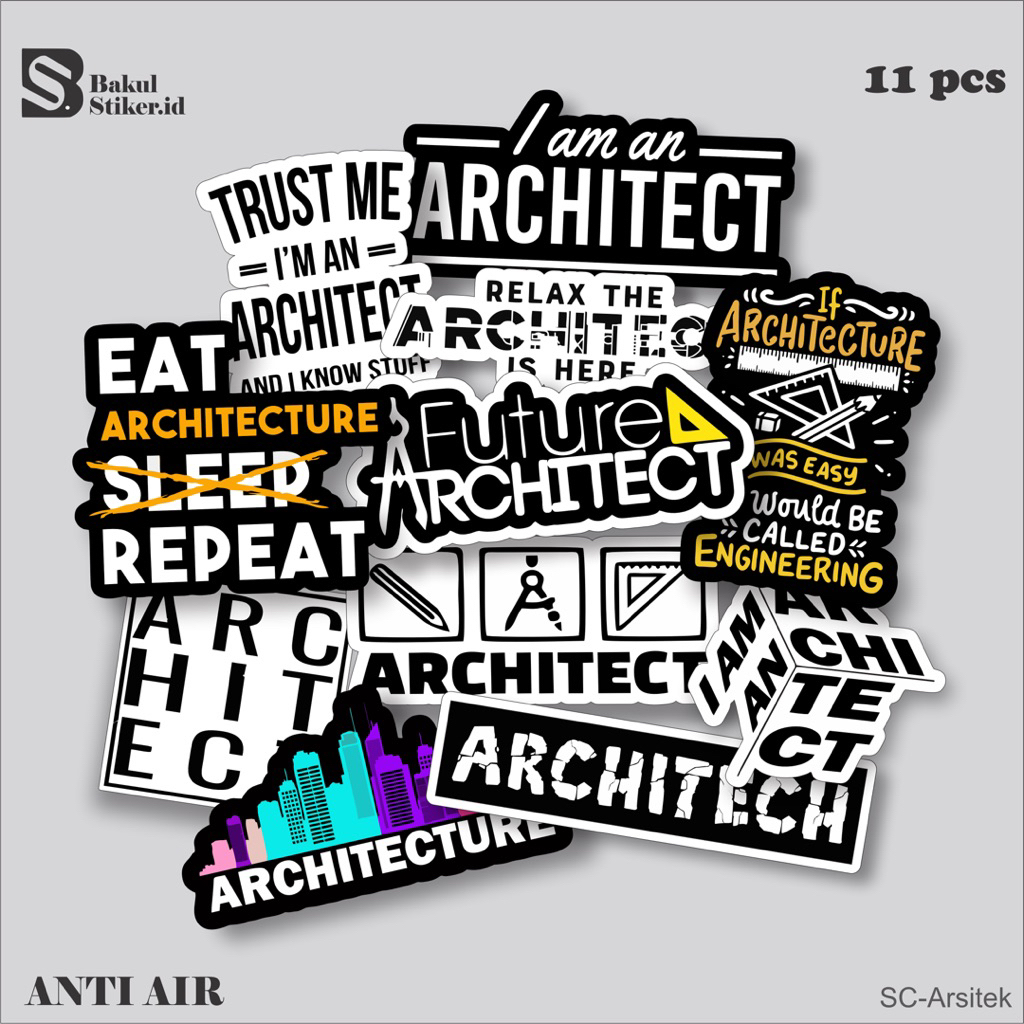 Jual stiker cutting Teknik Arsitektur Premium / Stiker Architect ...