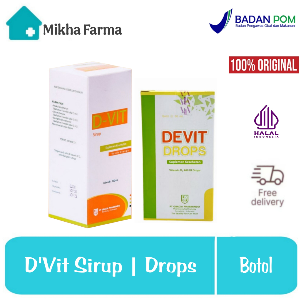 Jual D-Vit Sirup | Dvit Drop / Vitamin D 400 IU – Suplemen Tulang ...