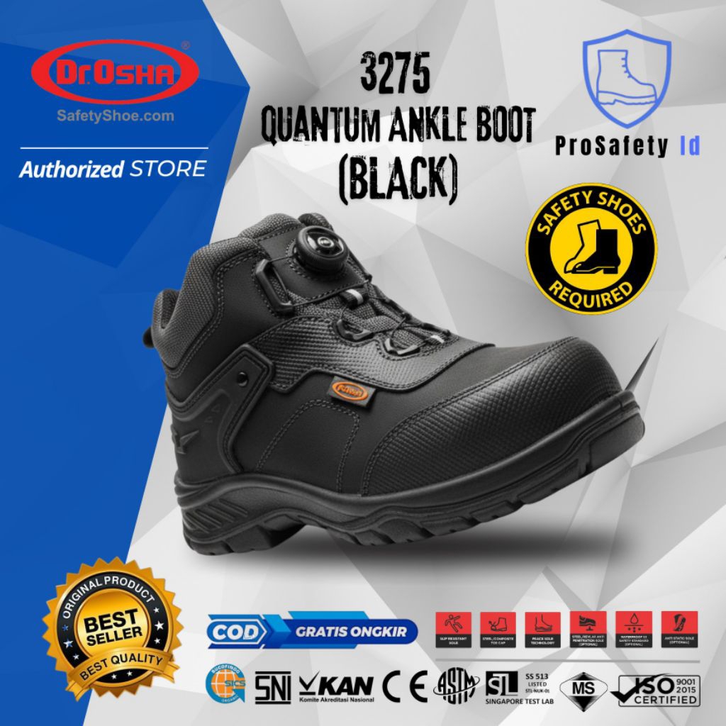 Jual Sepatu safety Dr OSHA Quantum Ankle Boot 3275 S1 S2 Composite ...