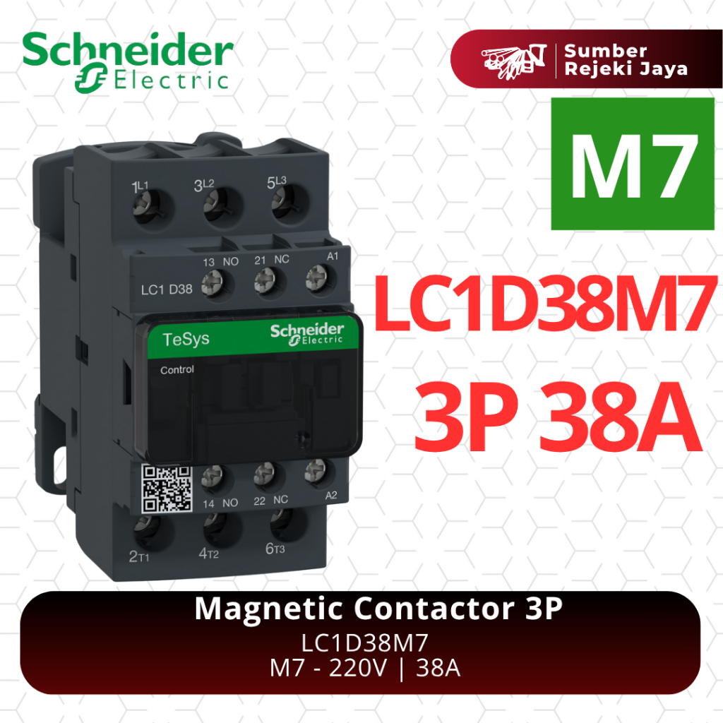 Schneider Kontaktor LC1D38M7 3P 38A 220VAC 220V | magnetic contactor | M7