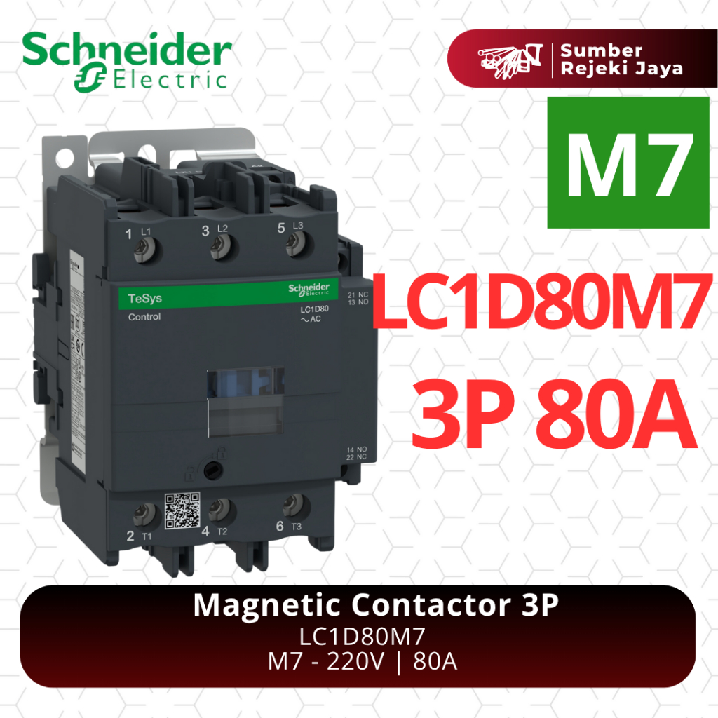 Schneider Kontaktor LC1D80M7 3P 80A 220VAC 220V | magnetic contactor | M7