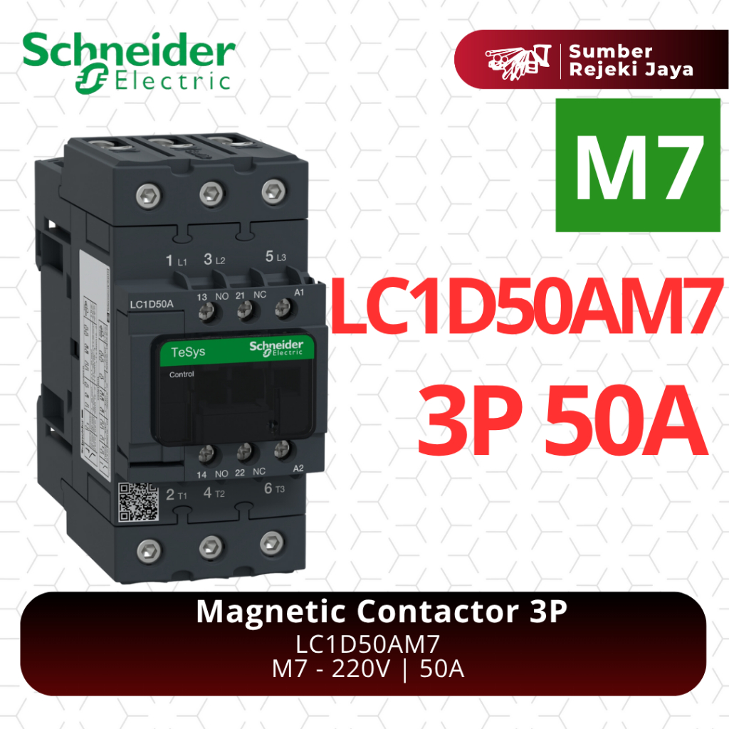 Schneider Kontaktor LC1D50AM7 LC1D50M7 3P 50A 220VAC 220V | magnetic contactor | M7