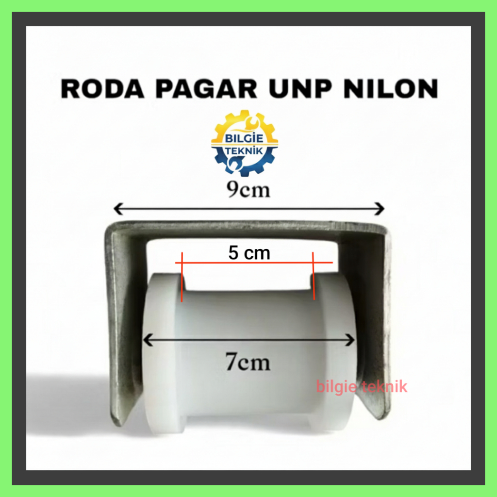 Jual roda UNP nylon pintu pagar gerbang roda UNP bubut nilon 7 cm ...