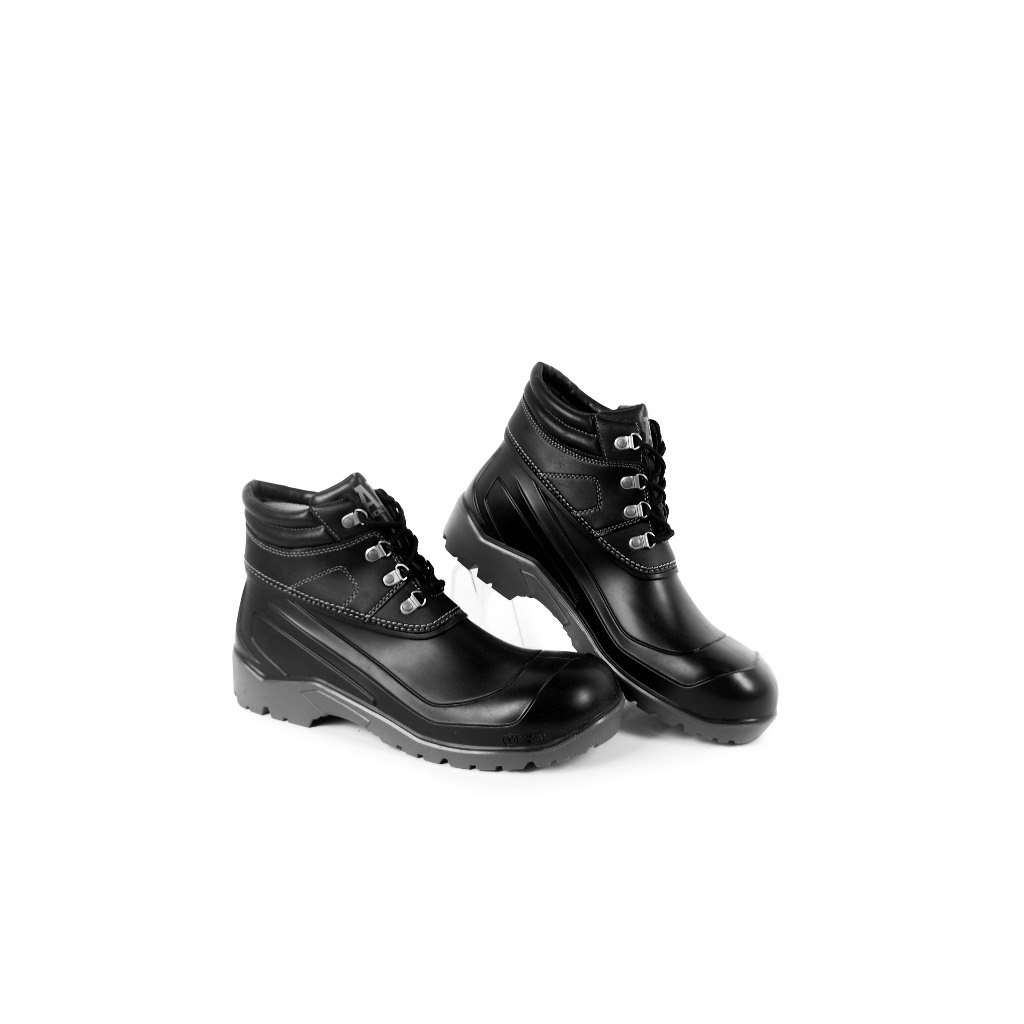 Jual Sepatu Boot Safety AP MAX AP Boots Hitam Toe Cap Besi Anti Air ...