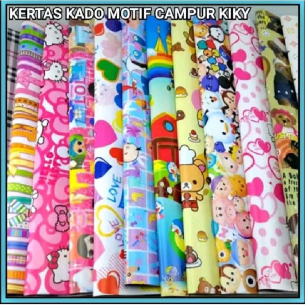 Jual KERTAS KADO FANCY ISI 50 Pcs / KERTAS KADO MURAH | Shopee Indonesia