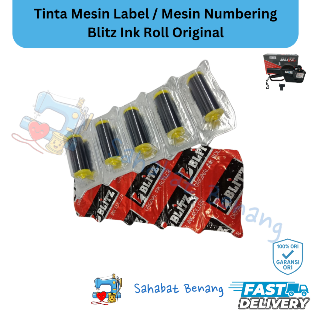 Jual Tinta Numbering/ink roll/busa roll BLITZ (harga per lembar isi 5Pc ...