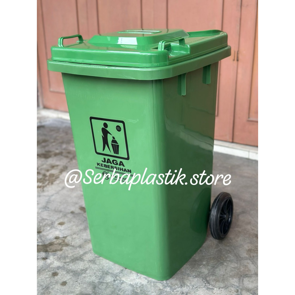 Jual tempat sampah besar jumbo plastik 110ltr roda / tong sampah jumbo ...