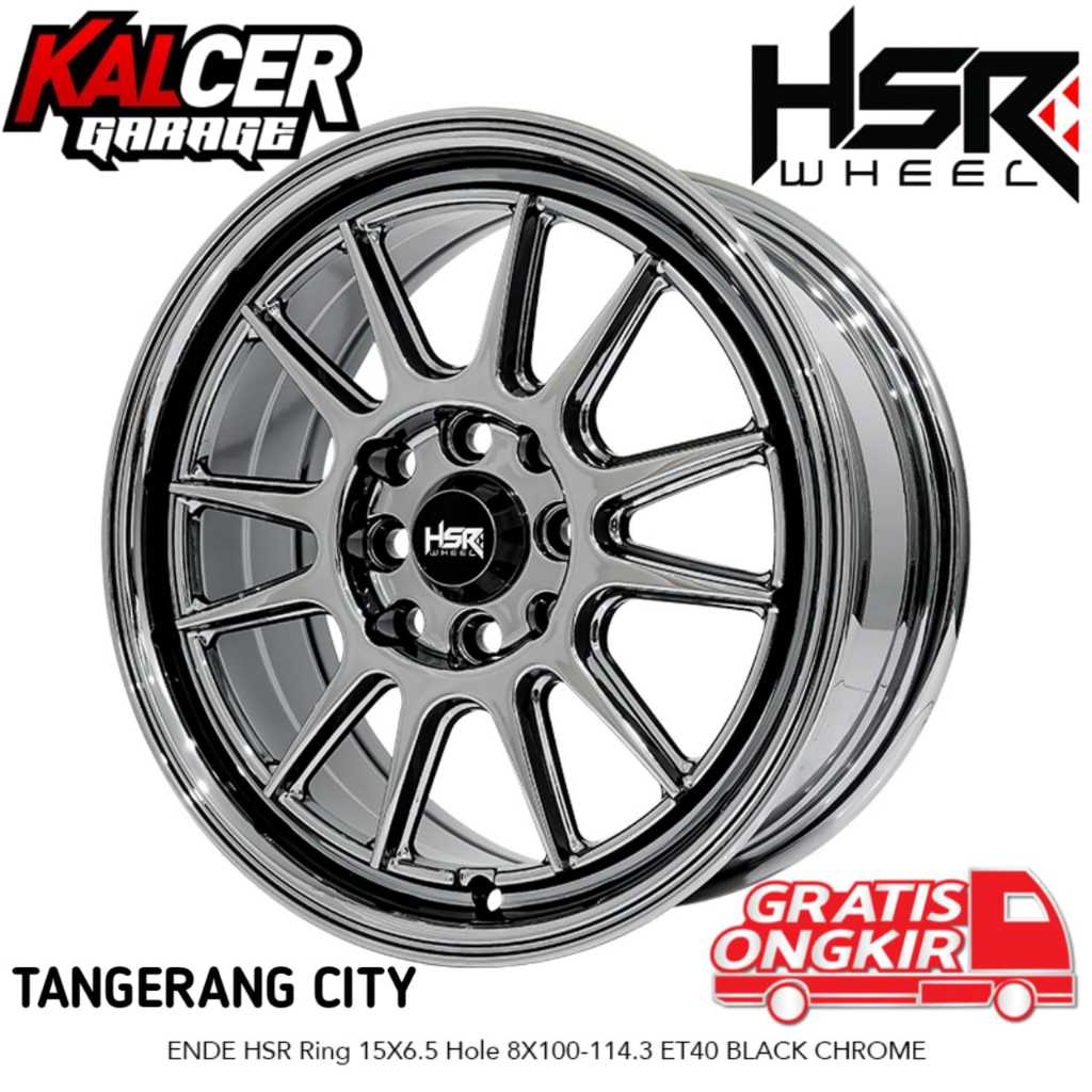 Jual VELG RACING HSR ENDE R15 WARNA BLACK CHROME UNTUK MOBIL AVANZA ...
