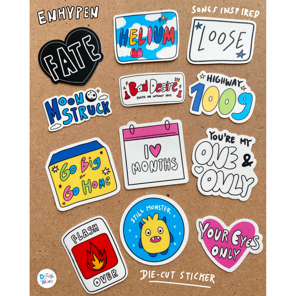 Jual [ MIN ORDER 3 PCS ] ENHYPEN Song Die-Cut Sticker Stiker Fanmerch ...