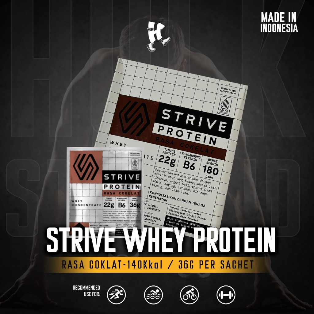 Jual STRIVE Whey Protein RASA Coklat 36 Gr (Speed up Recovery Protein ...