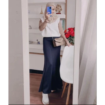 Belle Mermaid Flare Skirt Satin– Rok Maxi Panjang Wanita Elegan Nyaman