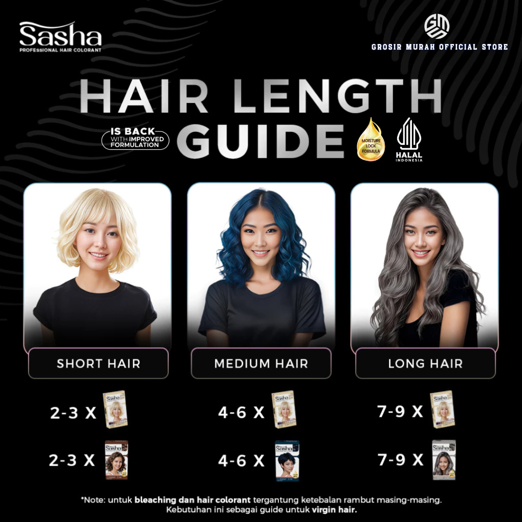 Jual Sasha Hair Colorant 25gr Sky Blue Cat Rambut Biru Muda Profesional ...