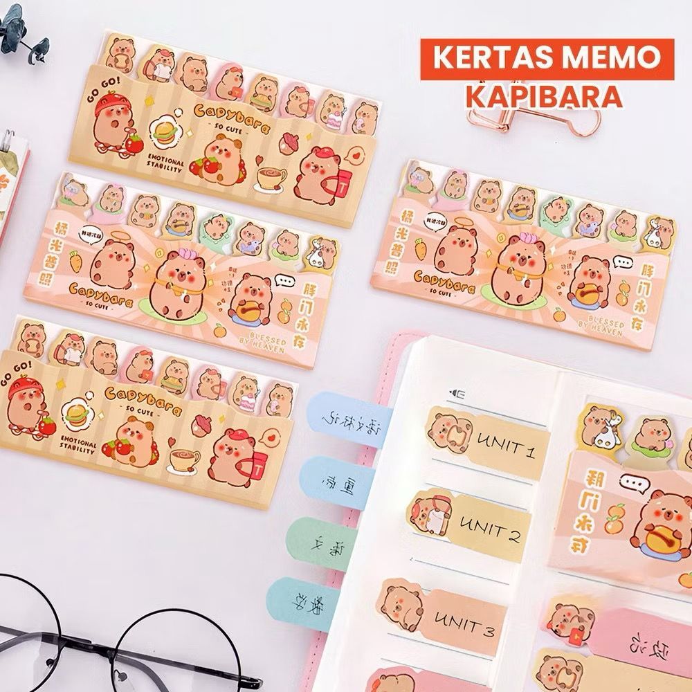 Jual Sticky Notes Capybara | Memo Marker Lucu 120 Lbr | Penanda Buku ...