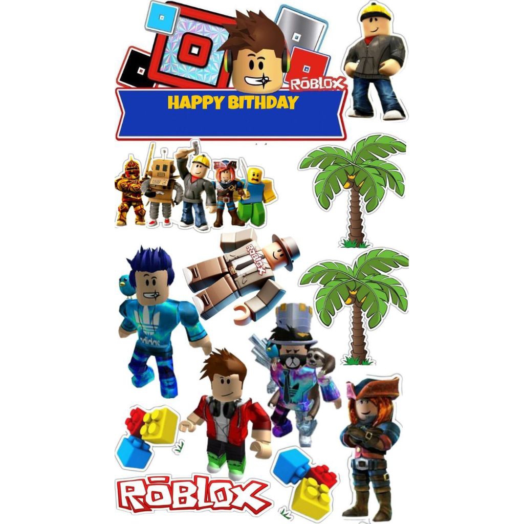 Jual Topper Cake ROBLOX FREE NAMA/HIASAN KUE ULTAH TEMA ROBLOX l TOPPER ...