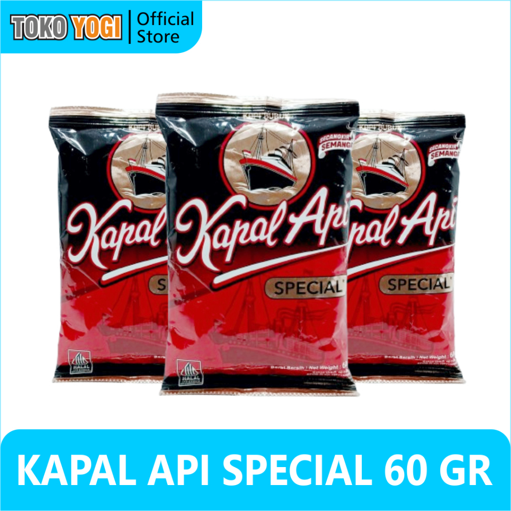 Jual KAPAL API SPECIAL 60g || KOPI HITAM BUBUK SACHET | Shopee Indonesia