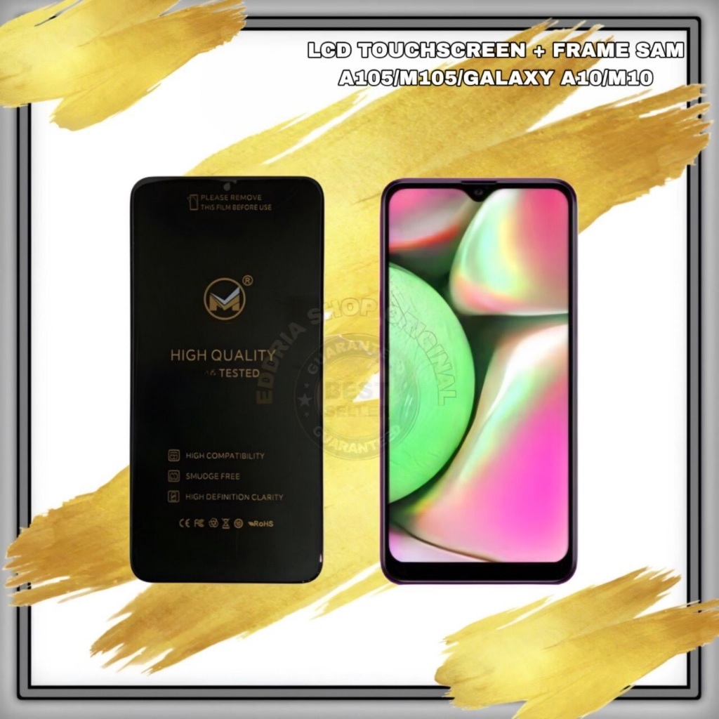 Jual LCD TOUCHSCREEN FULLSET FRAME SAM A105/M105/GALAXY A10/M10 BLACK ...