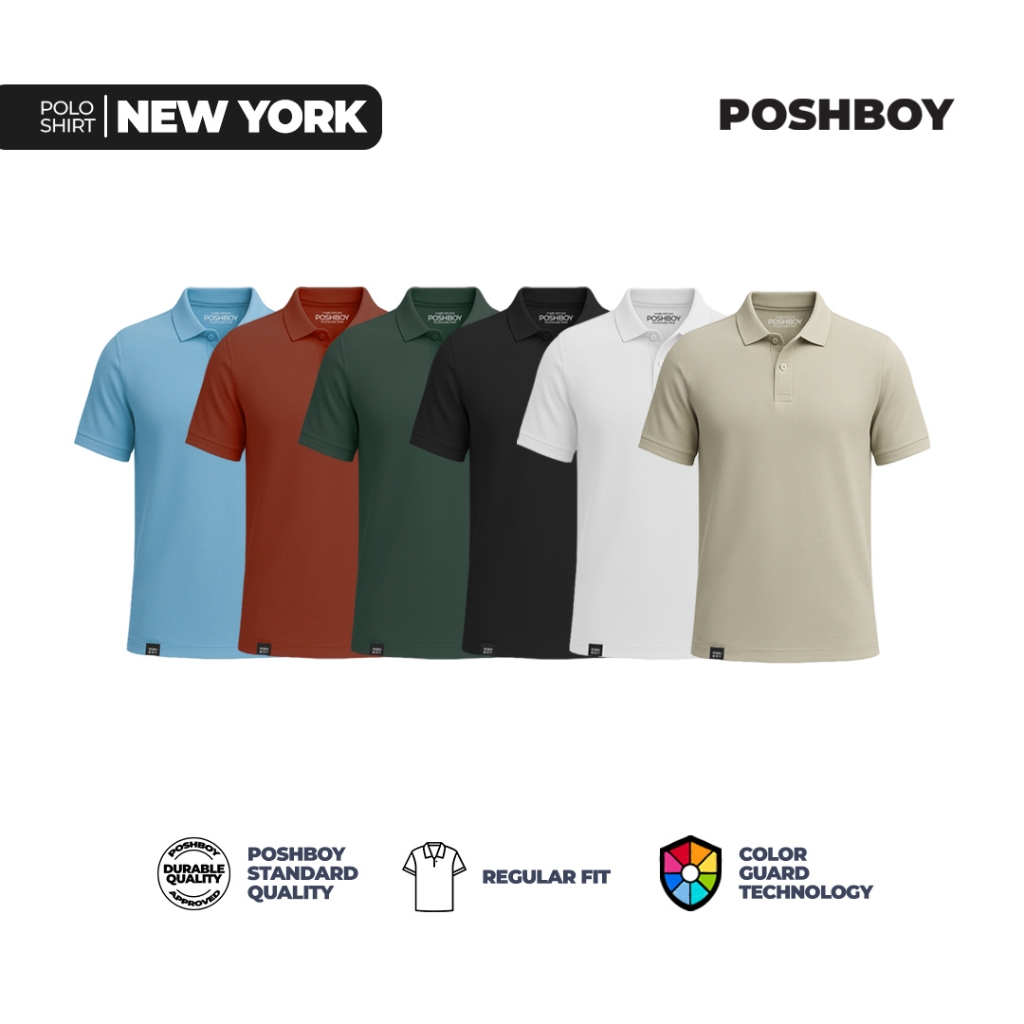 Jual POSHBOY Basic Polo Shirt New York - Polo Shirt Pria Lengan Pendek ...