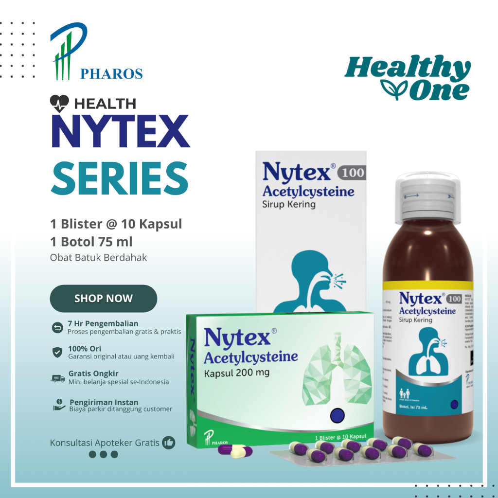 Jual Nytex 100 mg/5 ml Dry Syrup 75 ml / Nytex 200 mg 10 Kapsul ...