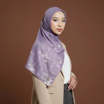 Zoya Viola Scarf Kerudung Hijab Segi Empat Motif Premium Box