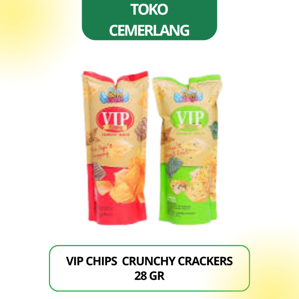 Jual VIP Chips Crunchy Crackers Sapi Panggang / Rumput Laut 28 gr isi ...