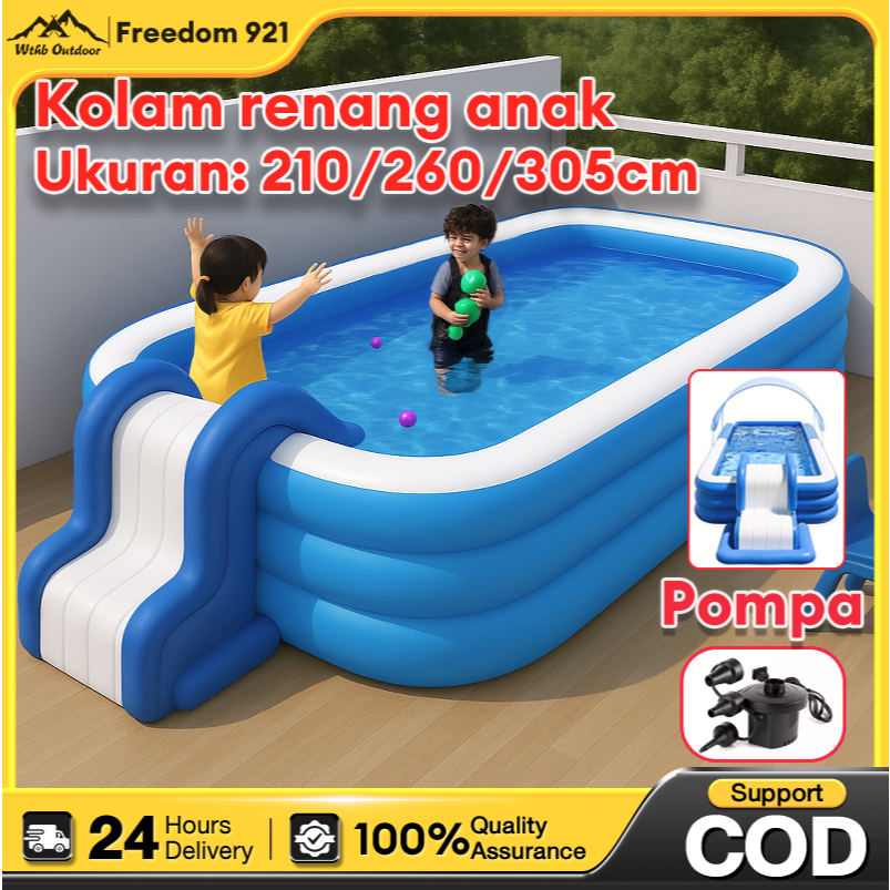 Jual [READY STOCK] kolam renang anak jumbo 3.1 meter 3 Rings Thick ...