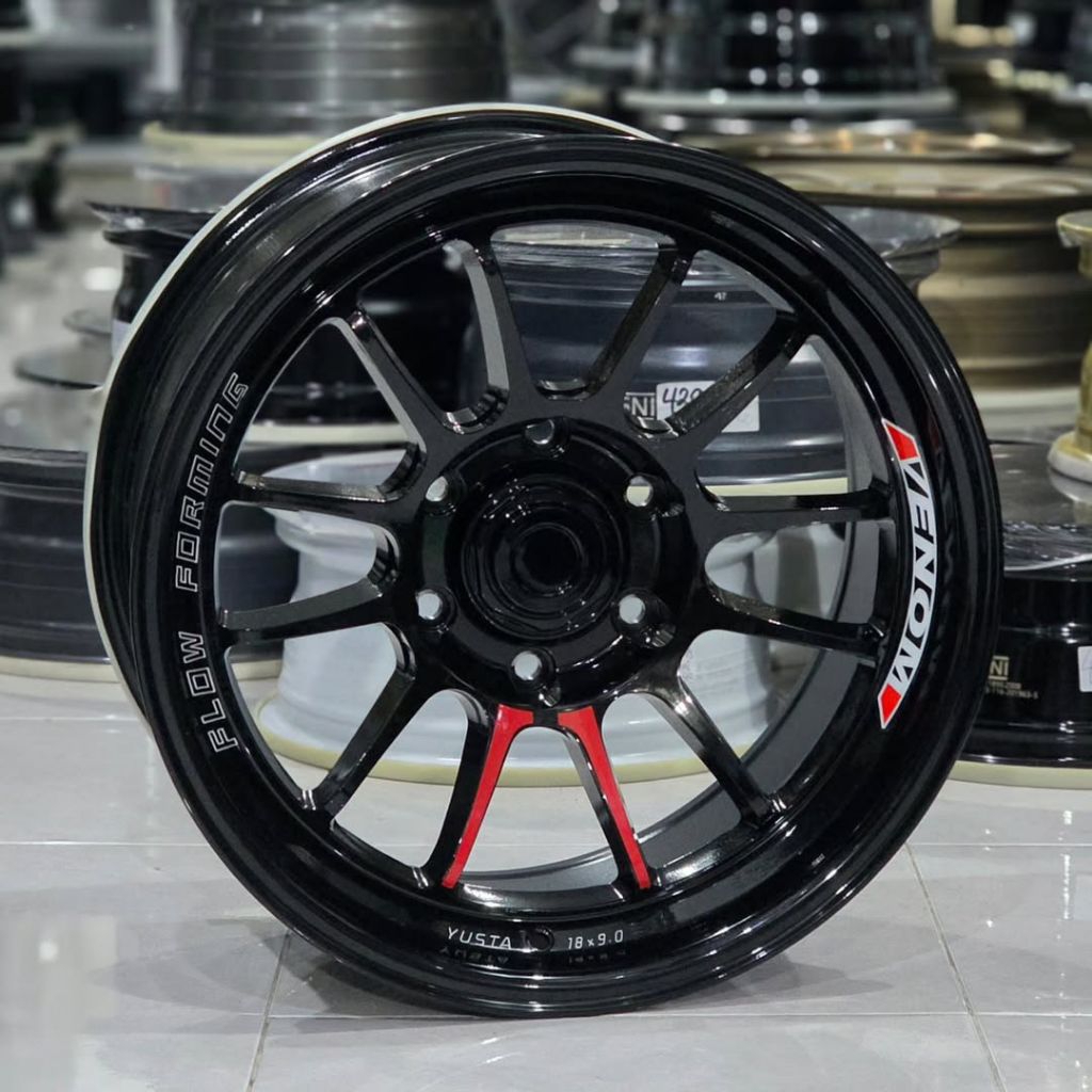 Jual velg racing r18 venom yusta flow forming lebar 9 velg mobil ring ...