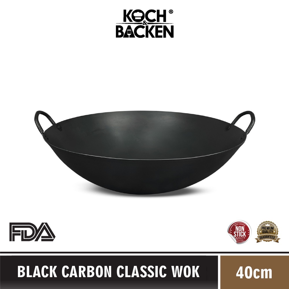 Jual KOCH&BACKEN Black Carbon Wok Clasic Preseasoned 40cm - Wajan ...