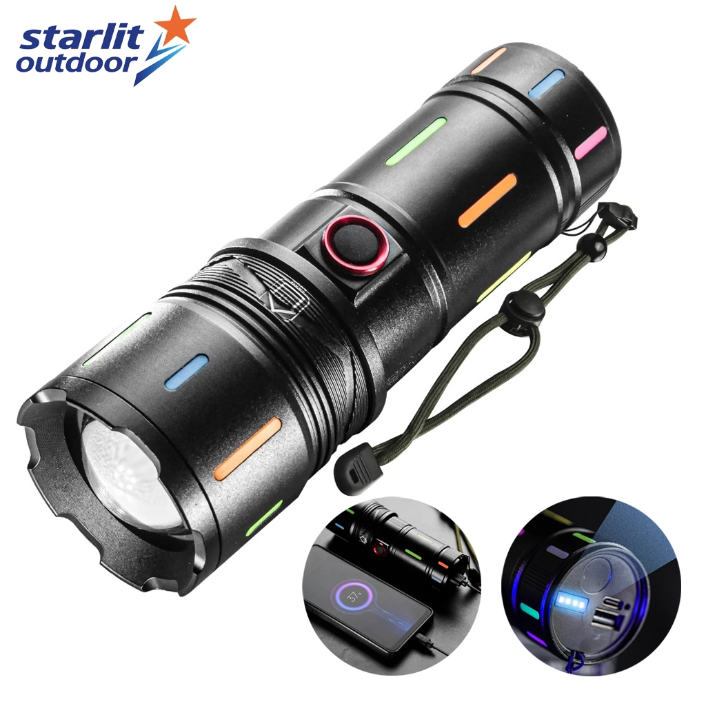 Jual SO Senter Zoom In Out Aluminium Free USB Type C Flashlight 5 Mode ...